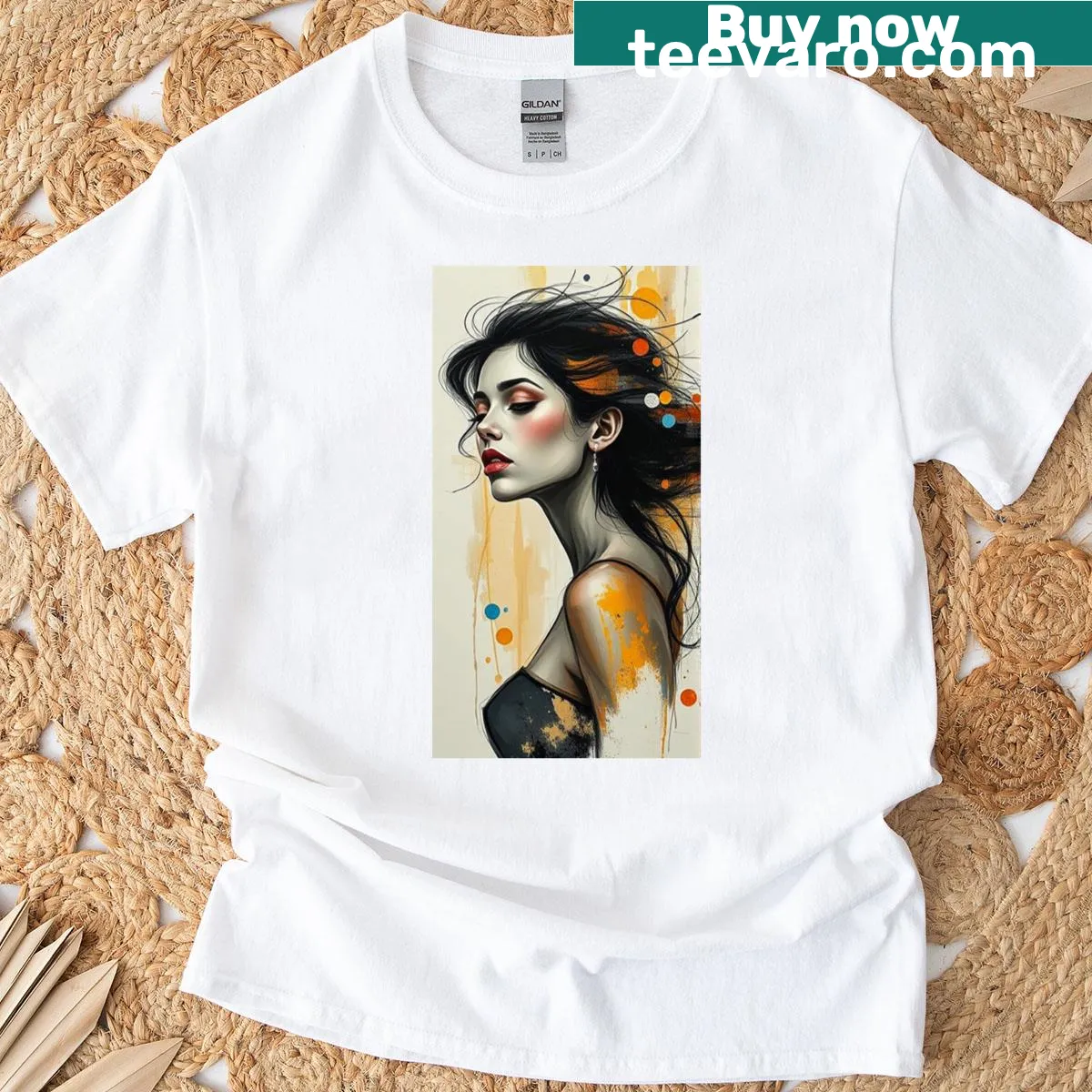 Abstract typography t-shirt celebrating femininity — on a men's t-shirt
