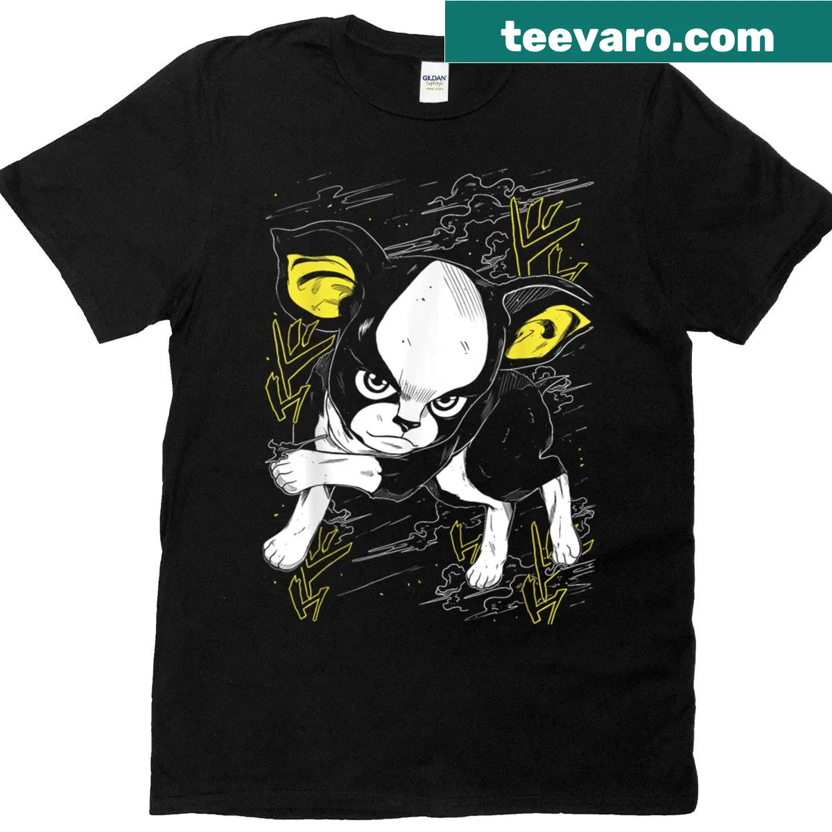 Dog lover t-shirt with the phrase 'Dog Mom' in bold font — on a men's t-shirt