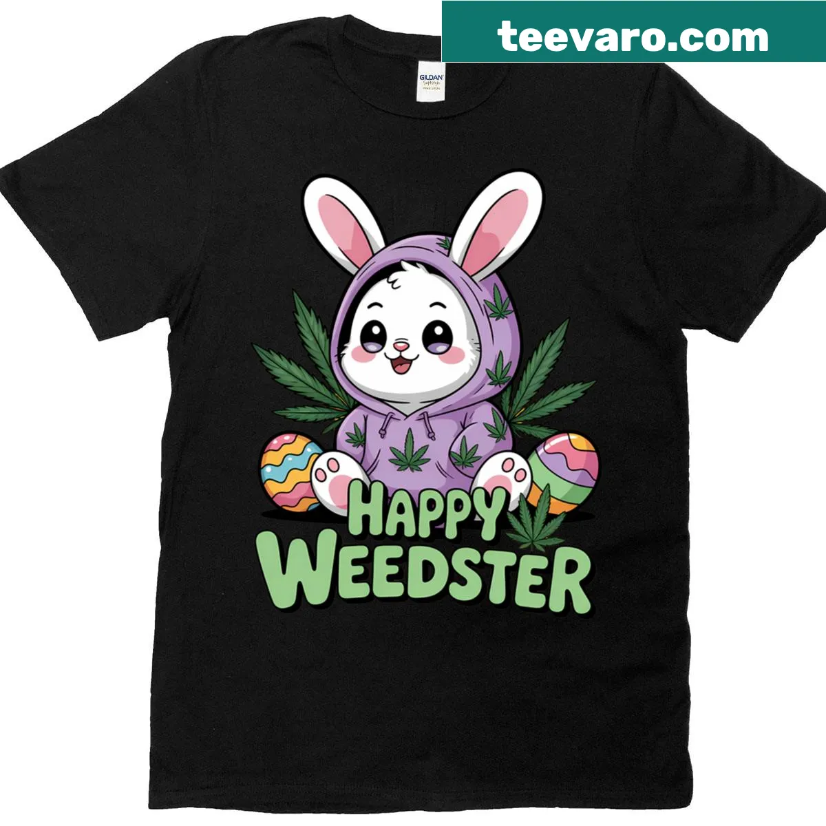 Funny Easter 420 T-shirt with playful text — on a men's t-shirt