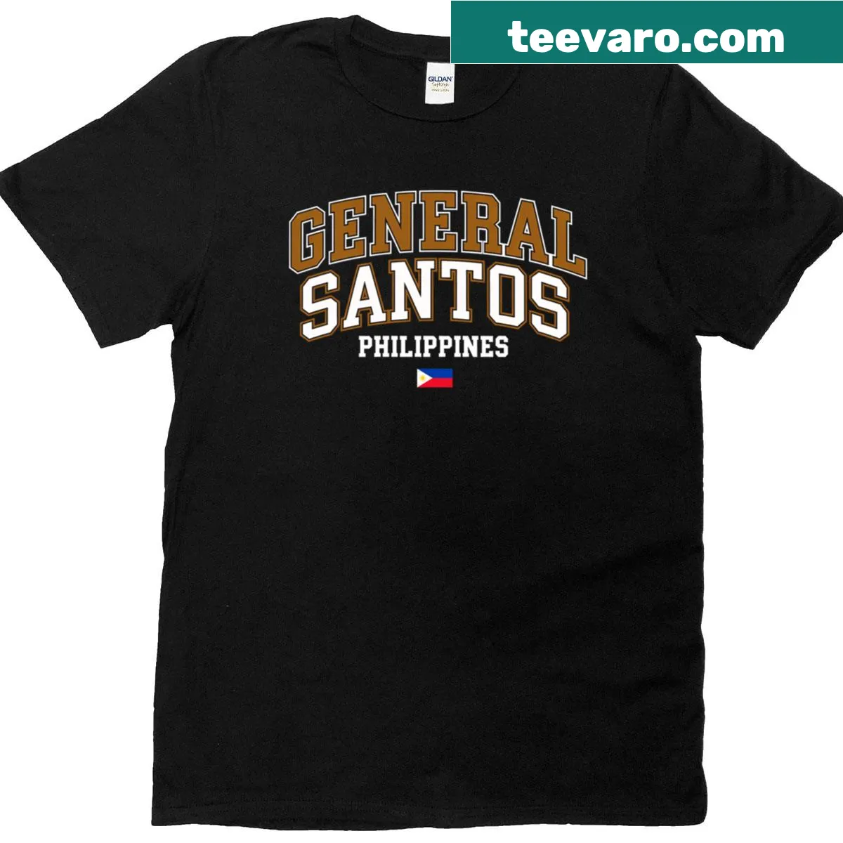T-shirt celebrating General Santos City with Filipino-themed typography — on a men's t-shirt