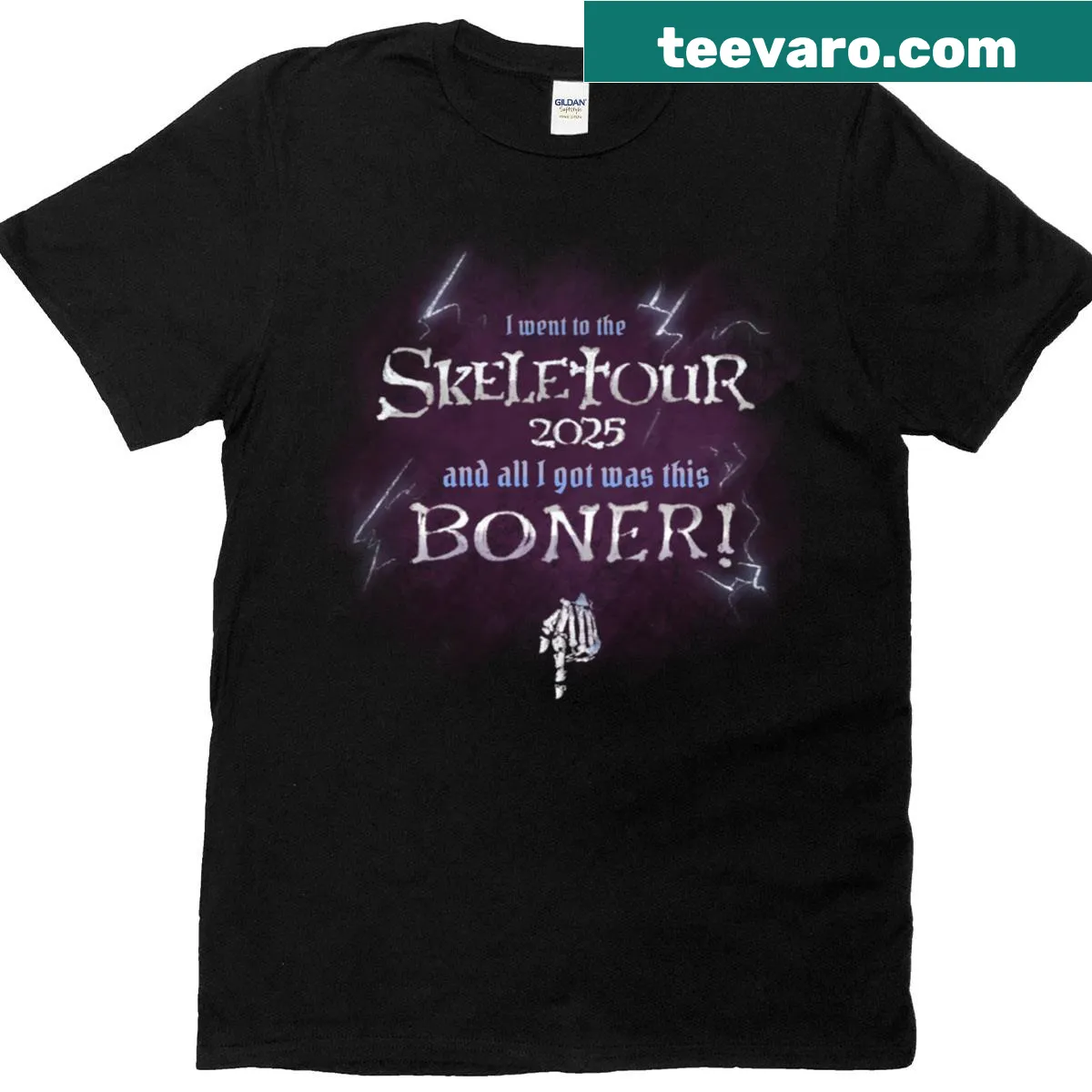Humorous cartoon skeleton design t-shirt with playful theme. — on a men's t-shirt