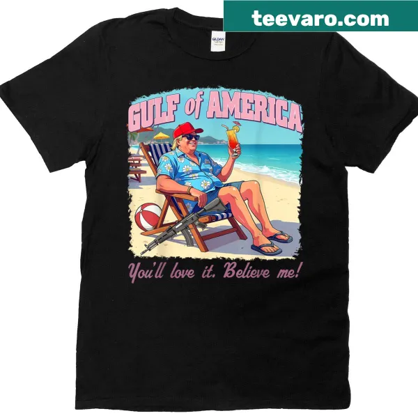 Funny Trump-themed t-shirt with Gulf Of Us America text