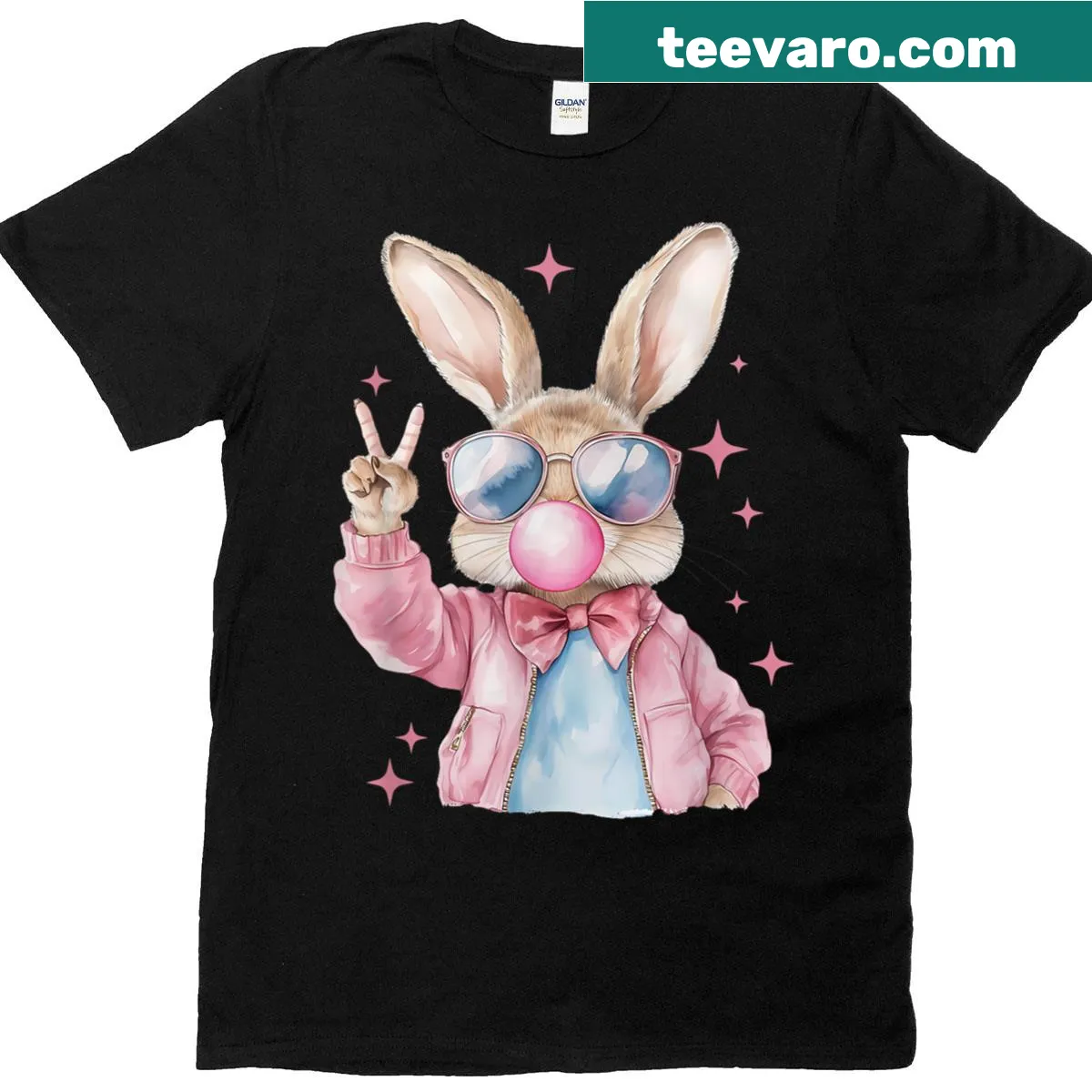 Cute Easter Bunny family graphic for kids' t-shirt — on a men's t-shirt