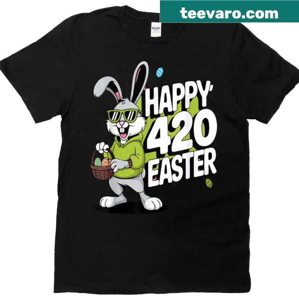 Funny Easter Bunny graphic celebrating 420 culture