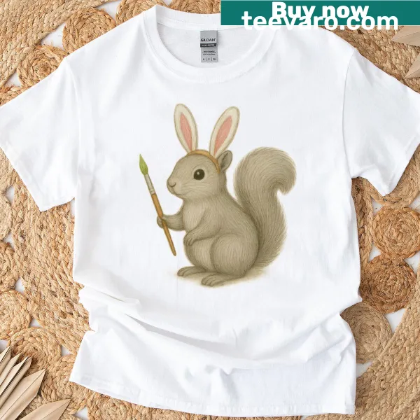 Cartoon bunny named Squirty Mcfluffentail with a humorous expression