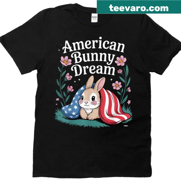 Easter Bunny with USA flag graphic t-shirt