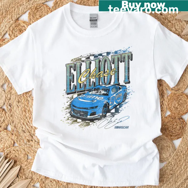 Retro poster T-shirt featuring Hendricks Motorsports and Chase Elliott