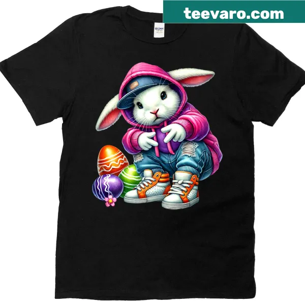 Cool hip hop bunny with cap and sunglasses for Easter.