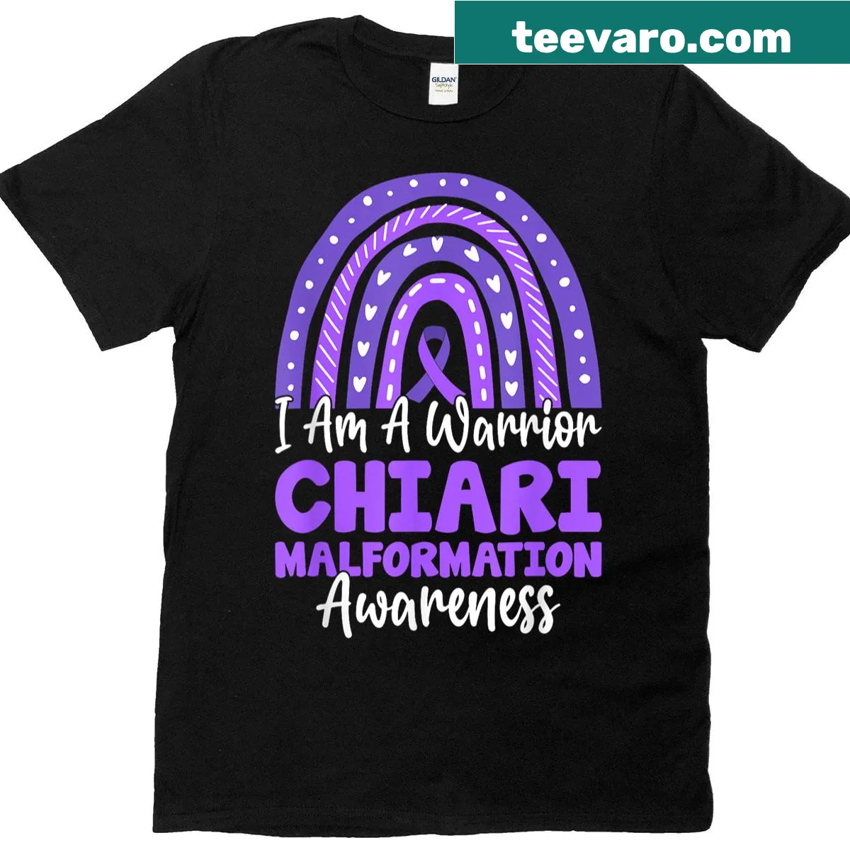 Inspirational 'I Am A Warrior' design with a boho rainbow theme. — on a men's t-shirt