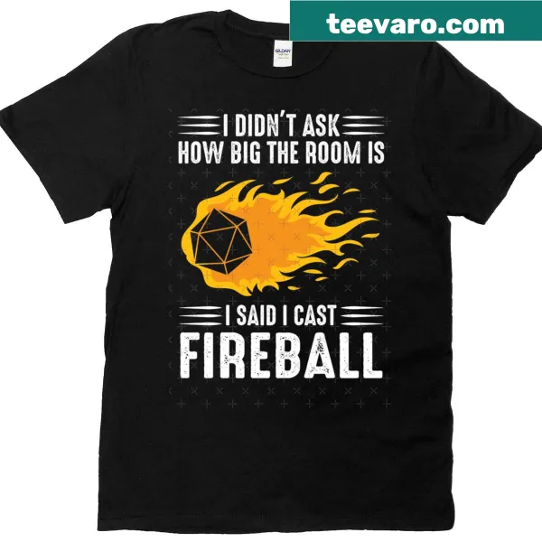 Playful design with 'I Cast Fireball' for RPG fans.