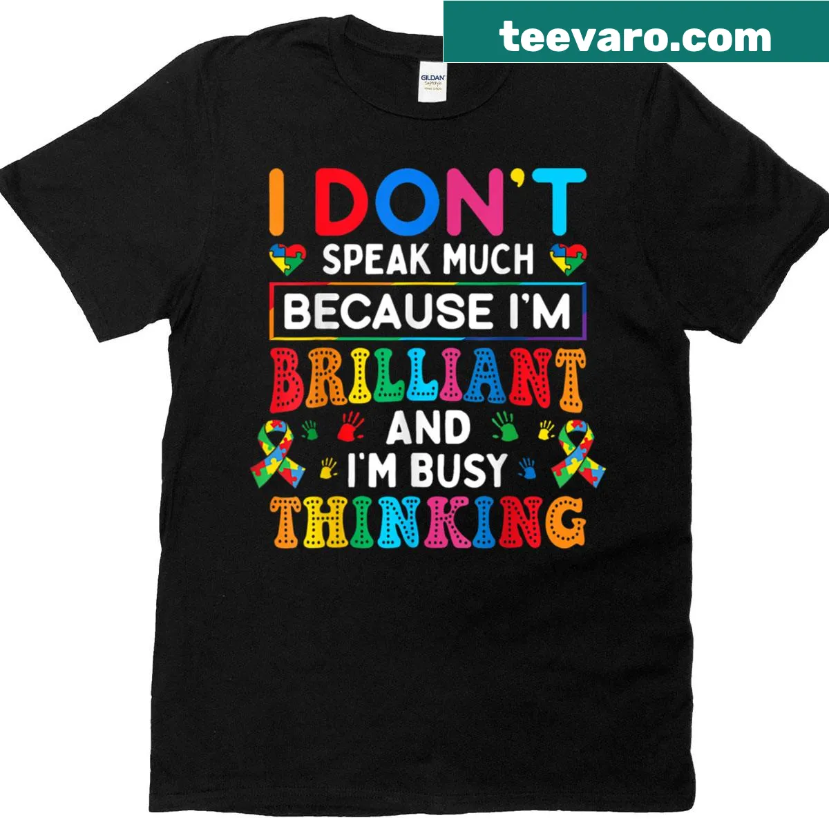 Non-verbal autistic kids T-shirt with thoughtful text — on a men's t-shirt
