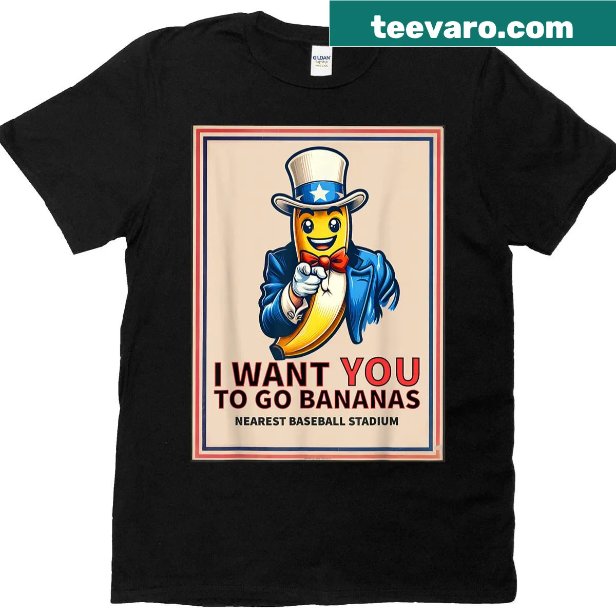 Youth T-shirt with funny banana graphics and text — on a men's t-shirt