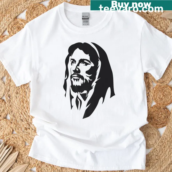 Typographic design of Jesus Christ as Redeemer on a t-shirt
