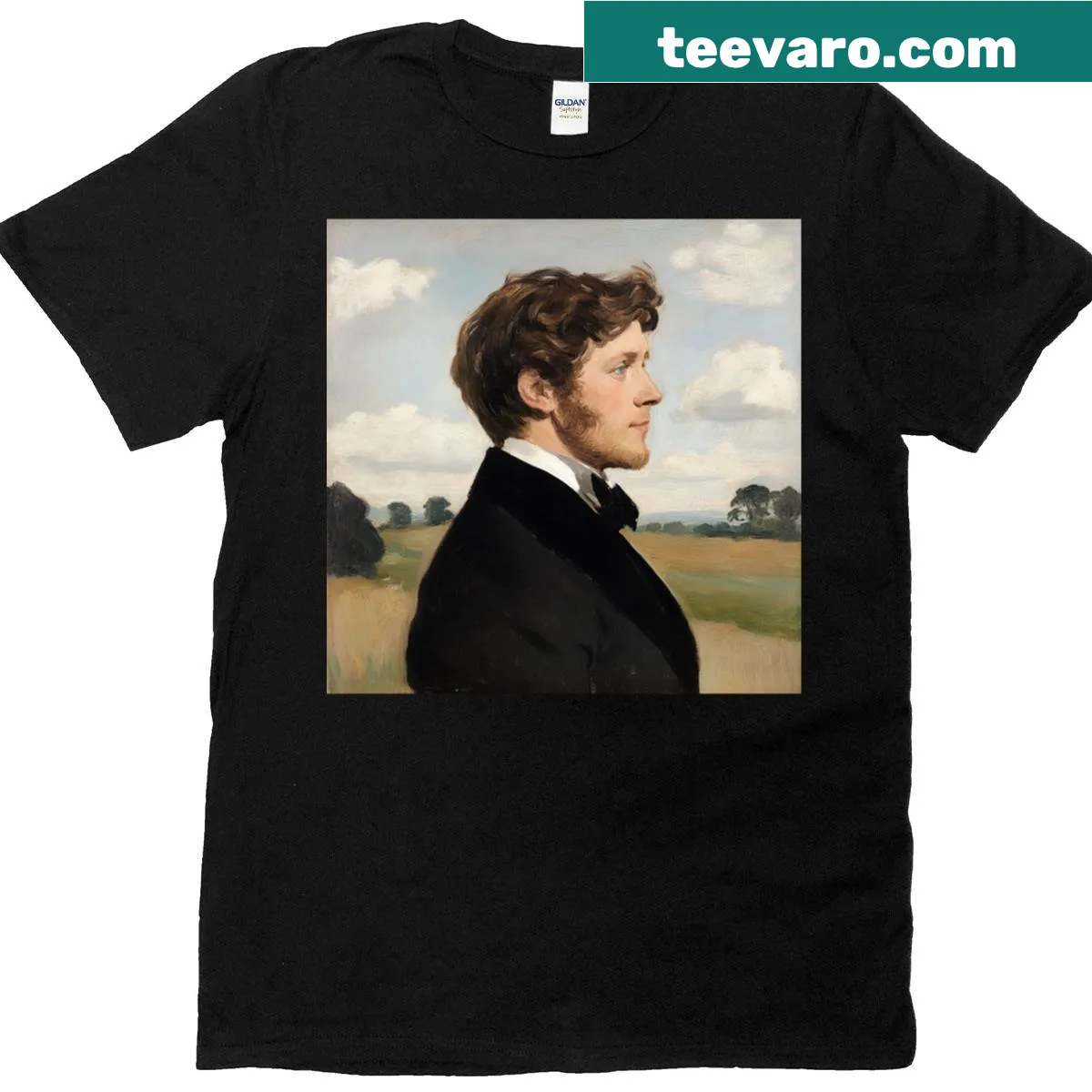 T-shirt inspired by John Constable's post-impressionist art — on a men's t-shirt