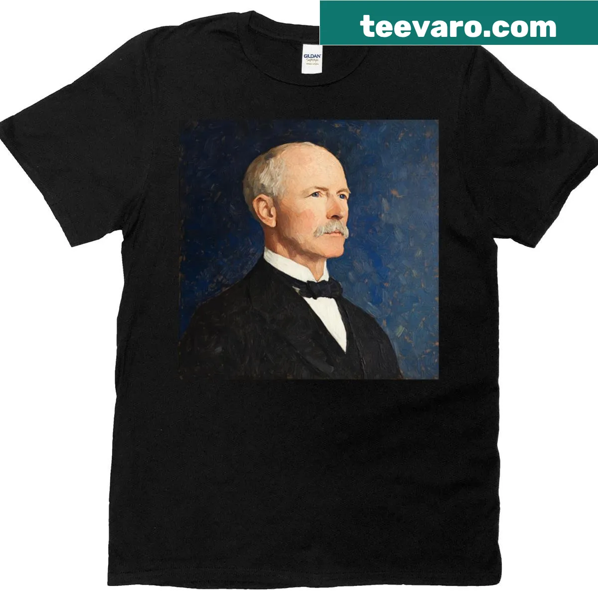 Post-impressionist design featuring John D. Rockefeller t-shirt — on a men's t-shirt