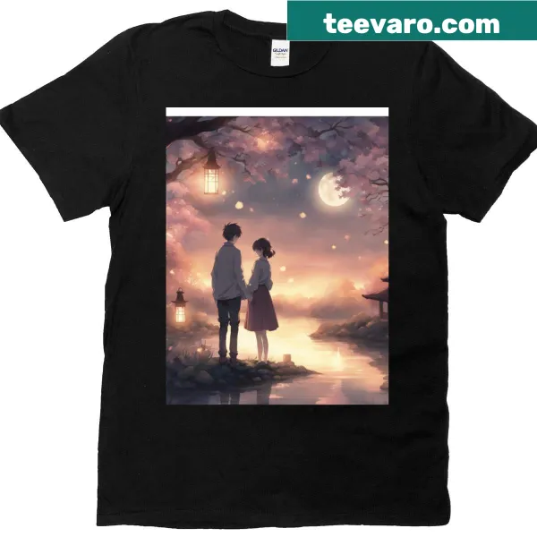 Graphic T-shirt featuring a warm illustration of a love nest