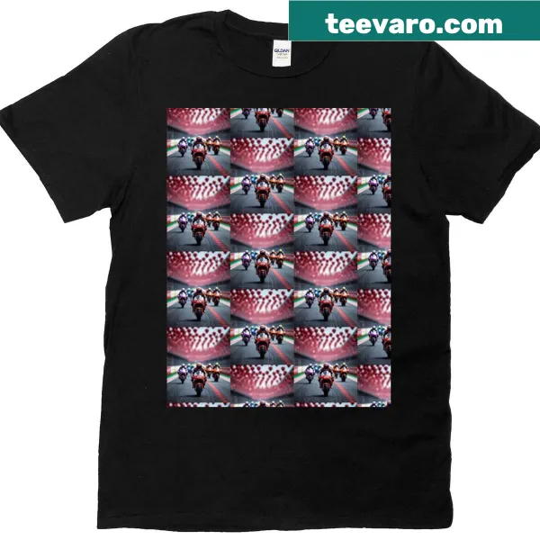 T-shirt featuring a racebike graphic and '99 Red Balloons' text