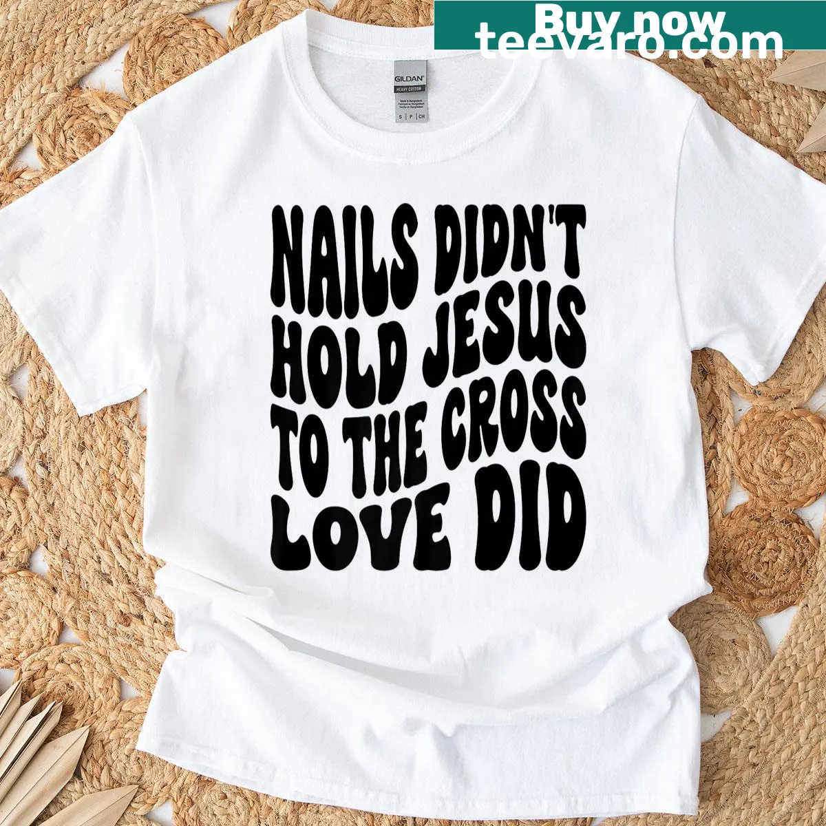 Sentimental T-shirt with Easter message about love and sacrifice — on a men's t-shirt