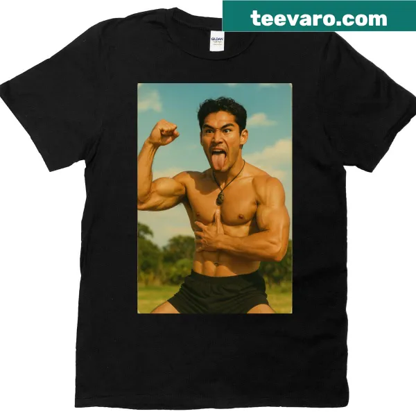 Mori warrior with pounamu pendant illustration on a T-shirt