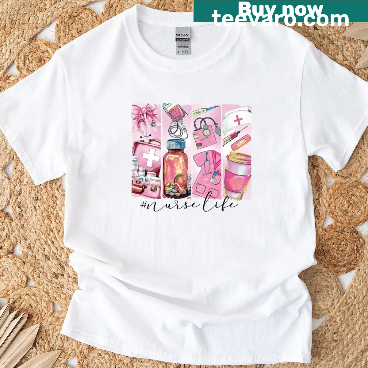 A t-shirt showcasing a heartwarming graphic celebrating nurse life — on a men's t-shirt