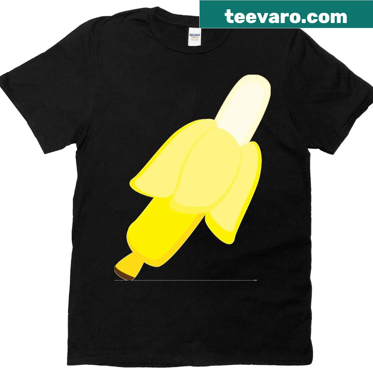 Active t-shirt featuring a playful peeled banana graphic. — on a men's t-shirt