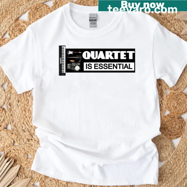 Whimsical typography design related to music quartet on T-shirt