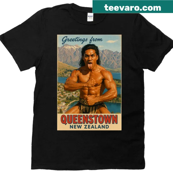 Illustration of Mori warrior and mountains on t-shirt