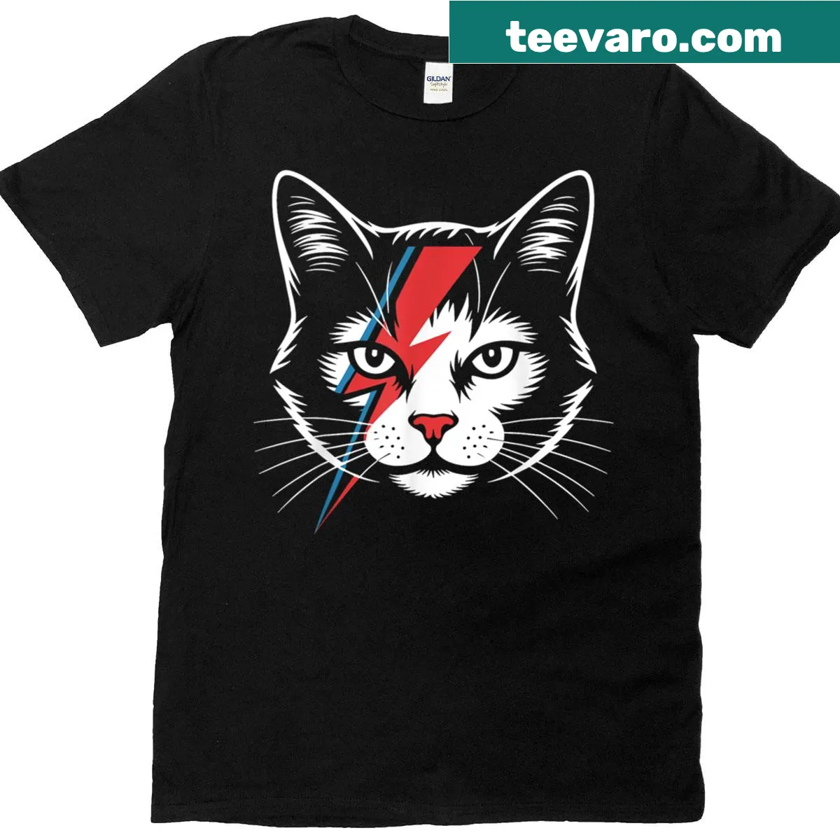 Cartoon cat band illustration on a funny retro t-shirt — on a men's t-shirt