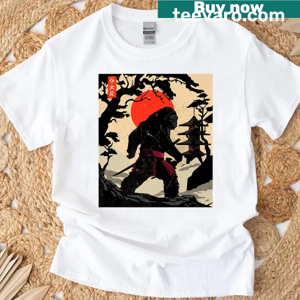 Funny Sasquatch samurai graphic t-shirt