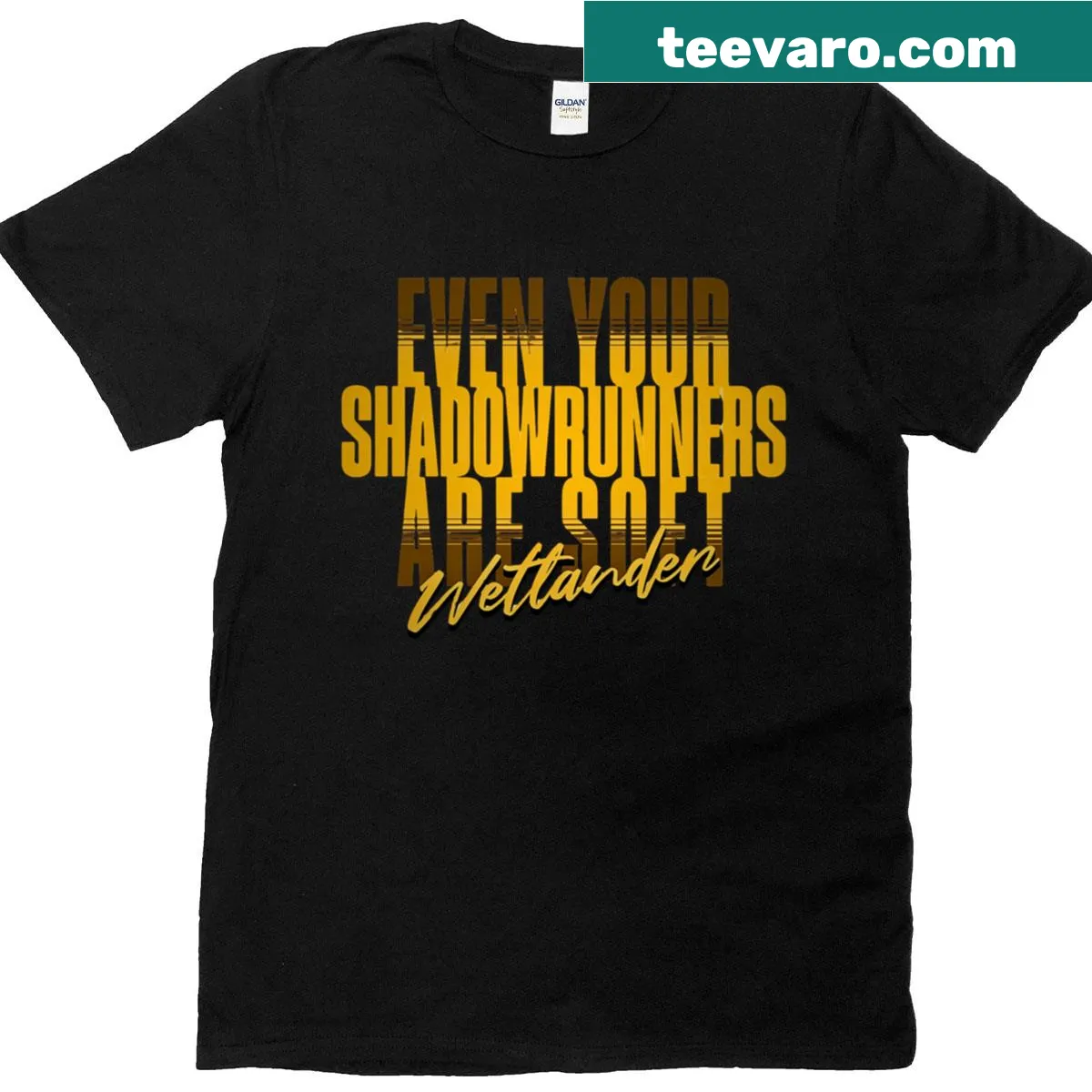 Shadowrunning themed T-shirt design — on a men's t-shirt