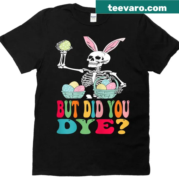 Spooky skeleton bunny graphic with text on t-shirt