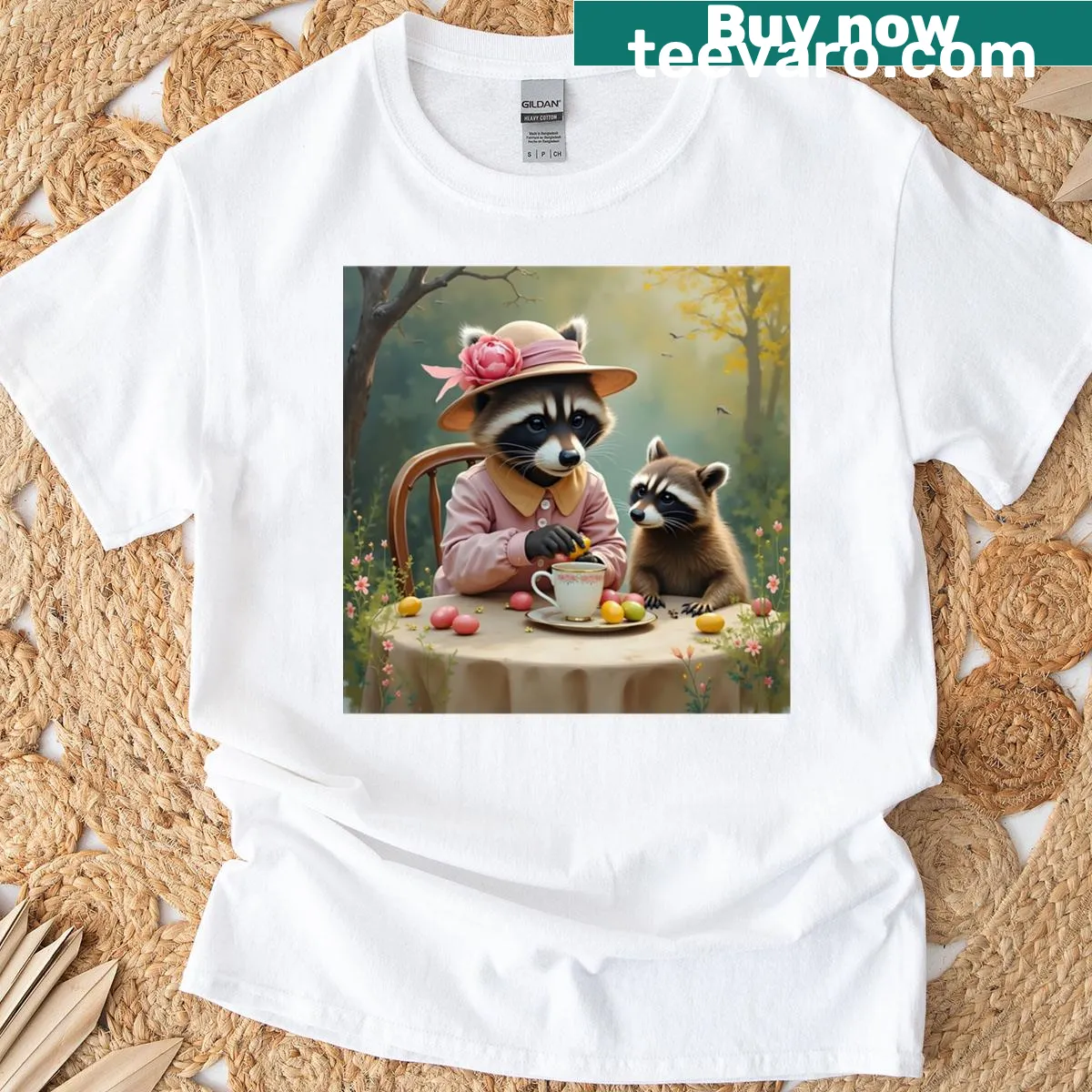 Whimsical typography T-shirt celebrating tea time — on a men's t-shirt