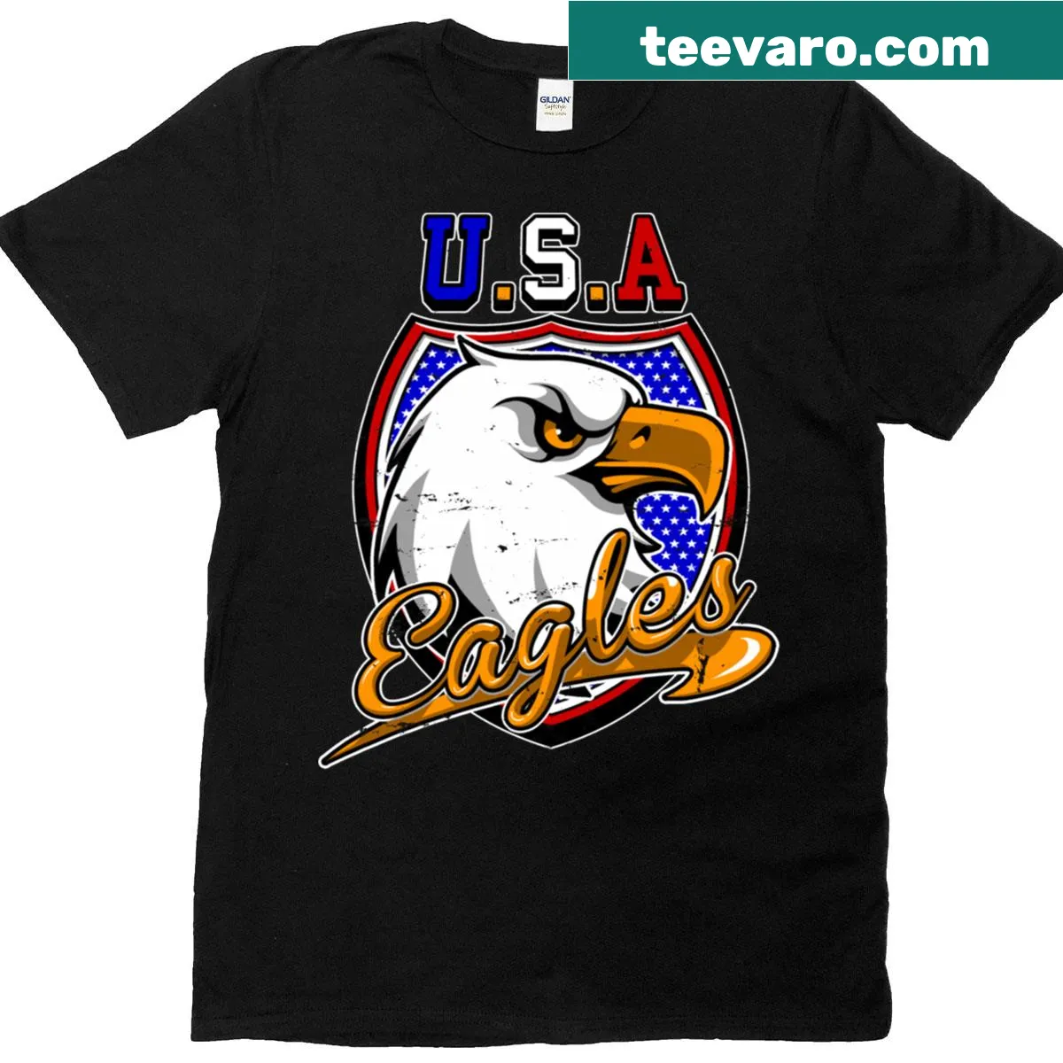 Illustration of an American bald eagle on a T-shirt. — on a men's t-shirt