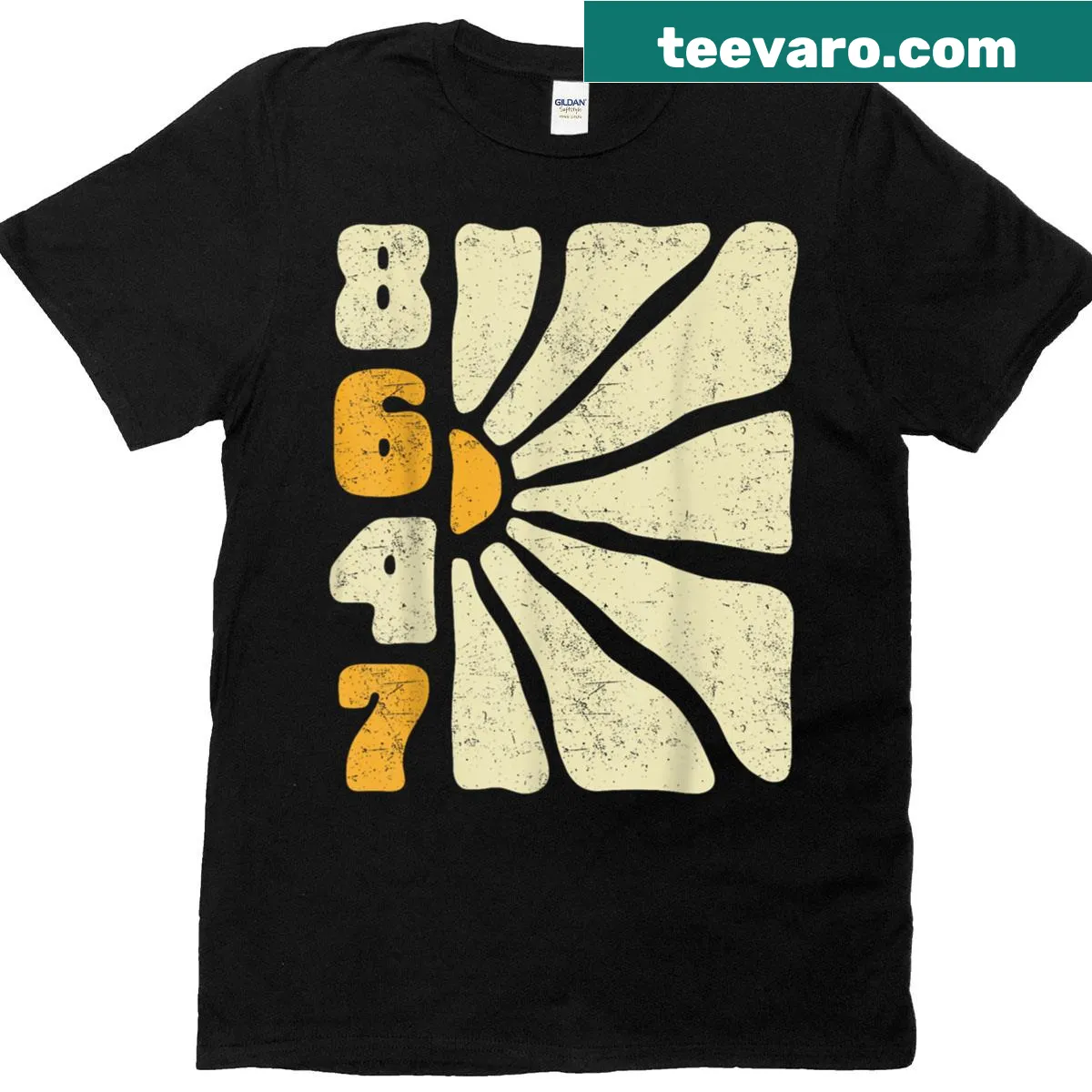Retro floral t-shirt with Anti-Trump text — on a men's t-shirt