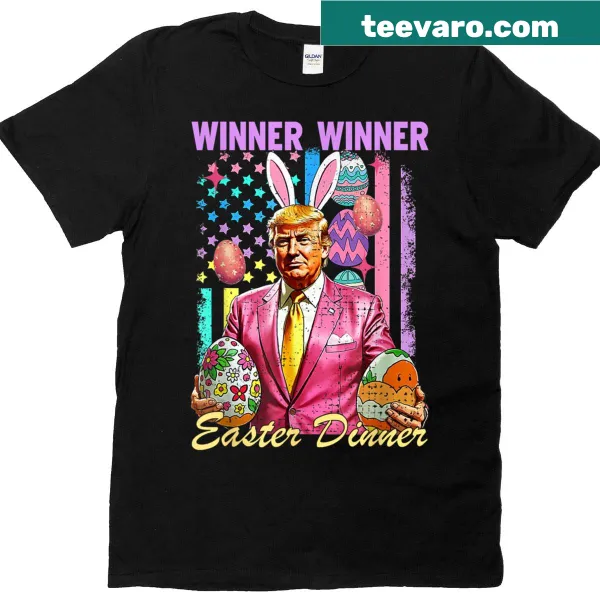 Funny Easter shirt with 'Winner Winner Easter Dinner' text