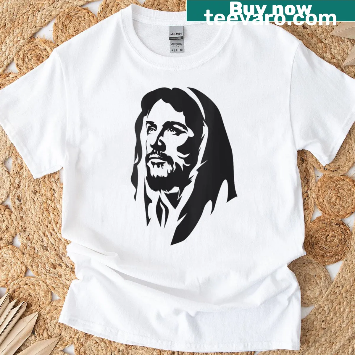 T-shirt featuring a design honoring Jesus Christ for Easter — on a men's t-shirt