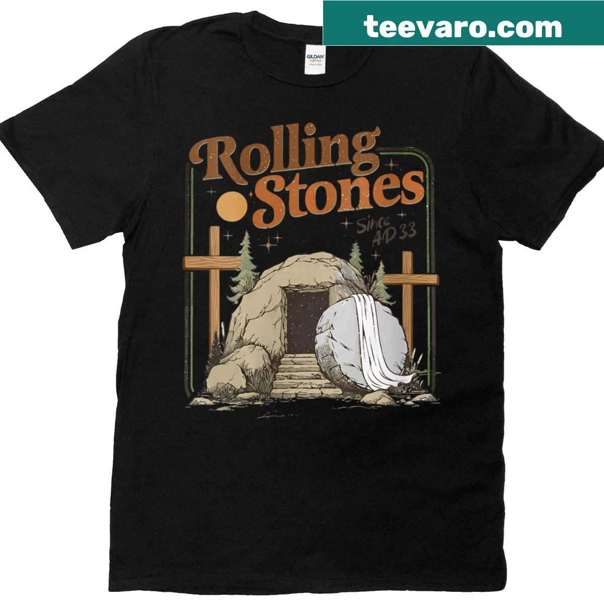 Retro Easter shirt with inspirational religious message — on a men's t-shirt