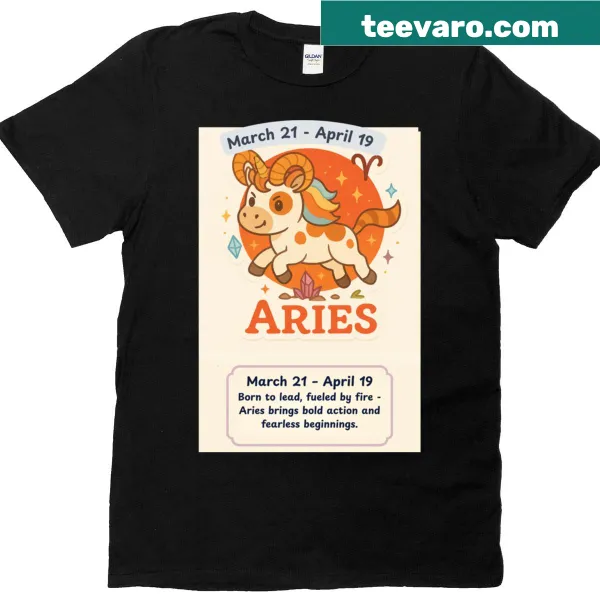 Unicorn illustration with text Aries March 21-April 19.