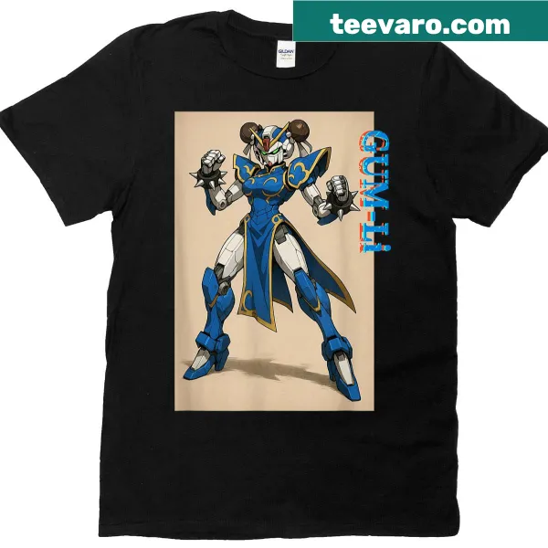 Graphic T-shirt blending gaming and anime themes