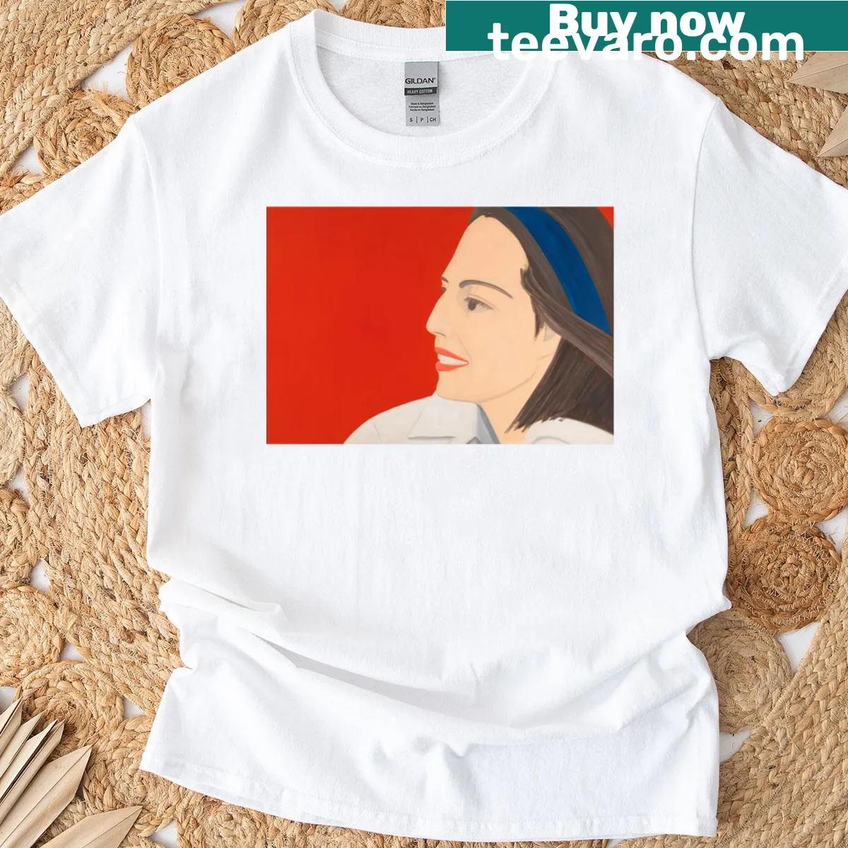 Cropped T-shirt featuring minimalist design inspired by Alex Katz — on a men's t-shirt
