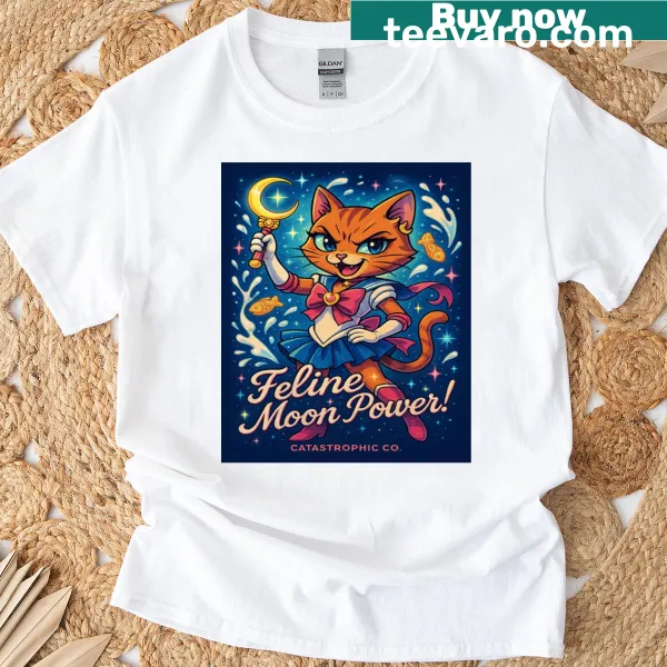 Cute anime cat graphic t-shirt