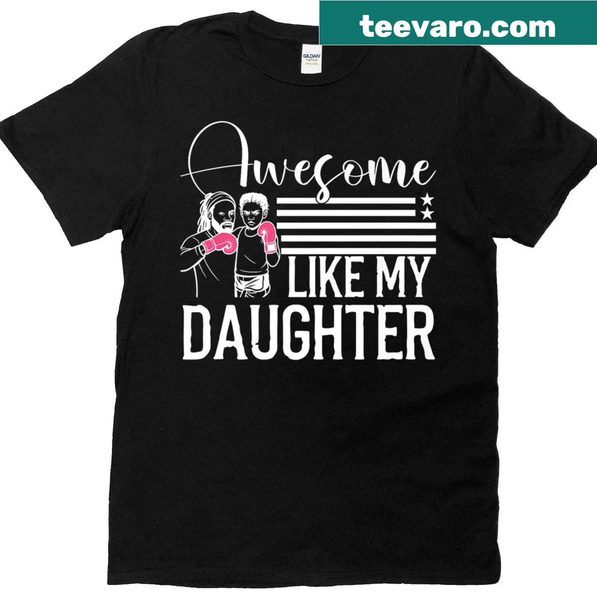 Cute t-shirt with 'Awesome Like My Daughter' boxing design — on a men's t-shirt