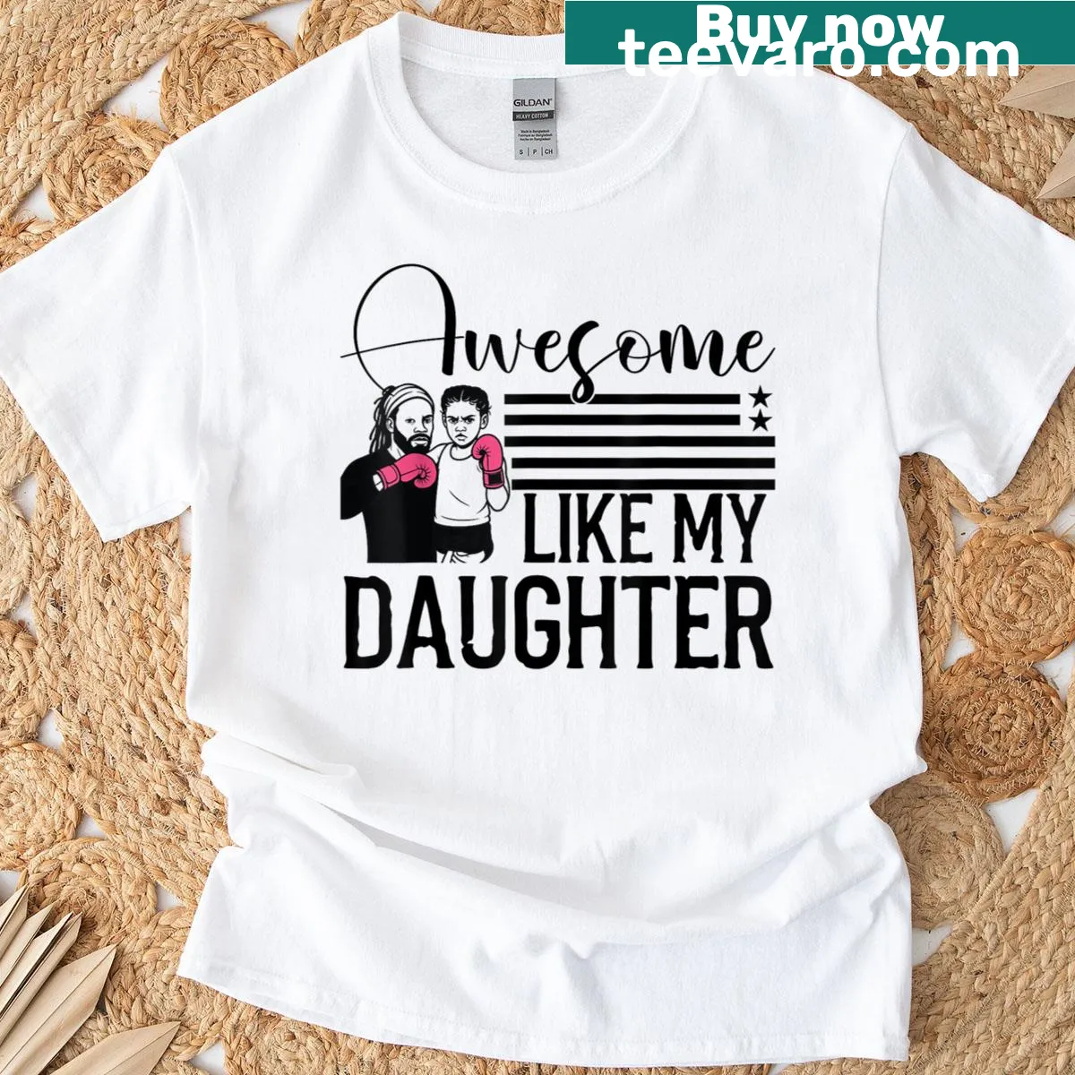 Typography design reading 'Awesome Like My Daughter' on a T-shirt. — on a men's t-shirt