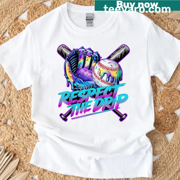 Youth t-shirt with baseball and ice cream graphic design