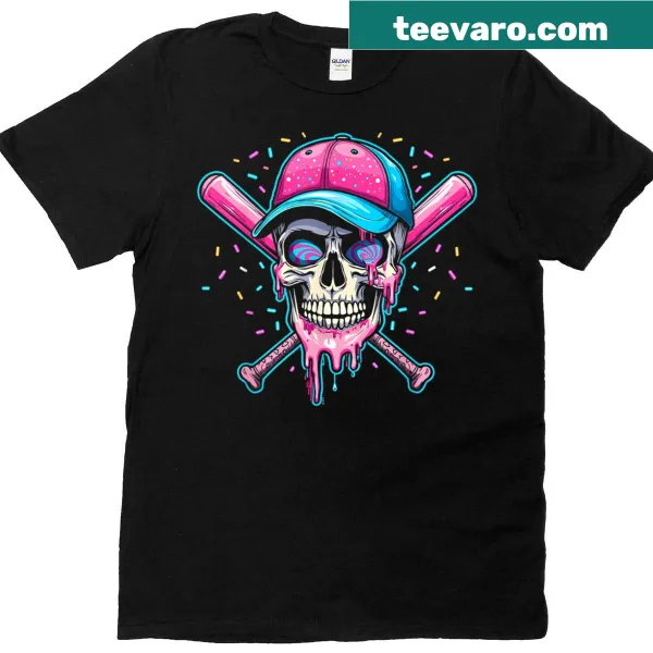 Sprinkle ice cream skull with home plate graphic on boys t-shirt