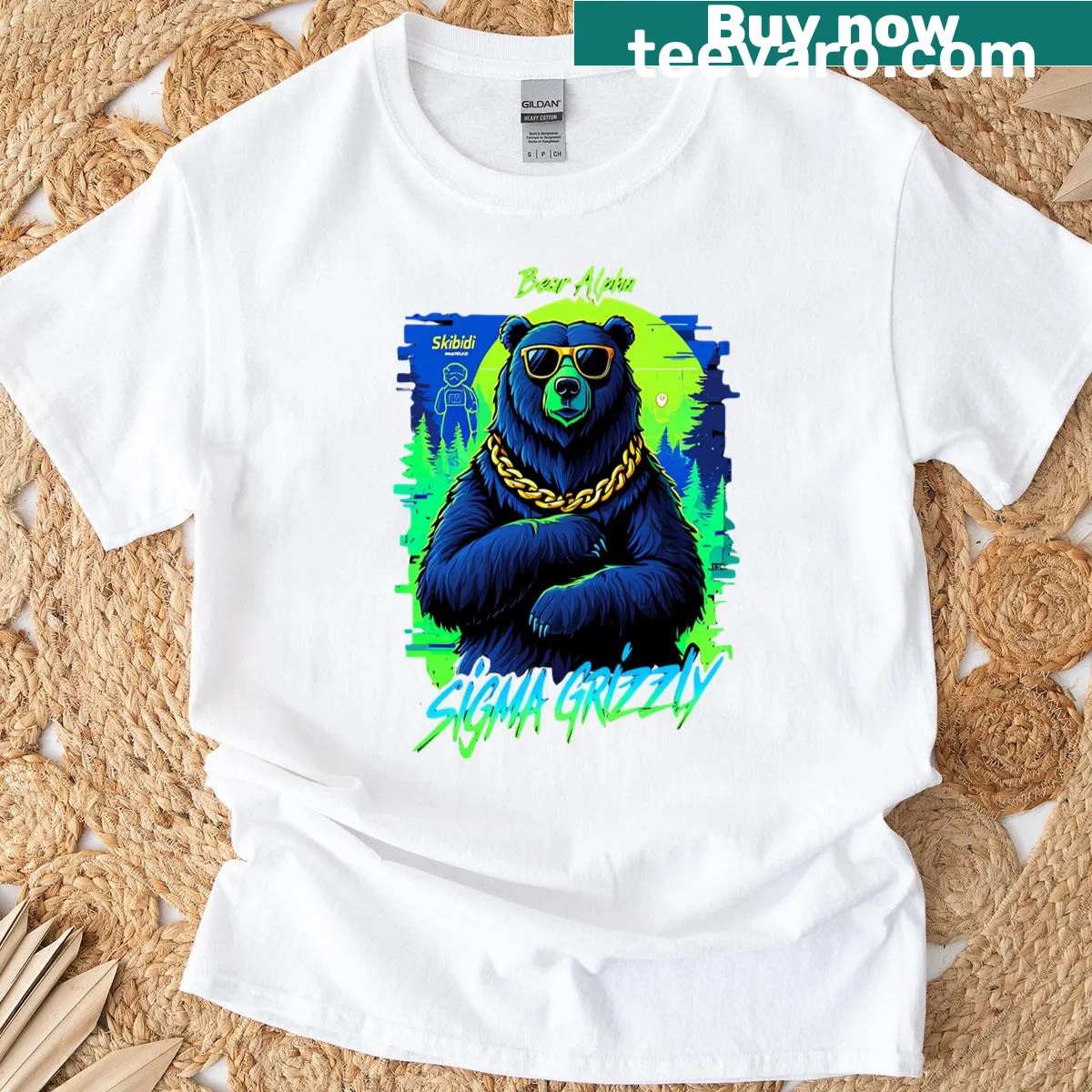 Illustration of a bear representing strength and wilderness — on a men's t-shirt