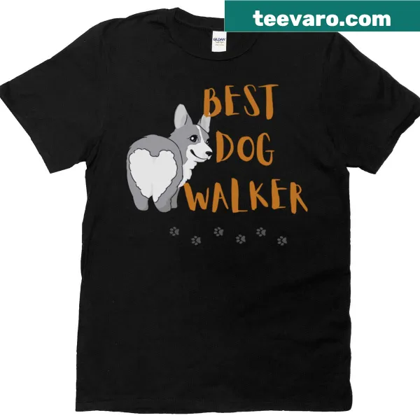 Funny Best Dog Walker text T-shirt for pet lovers