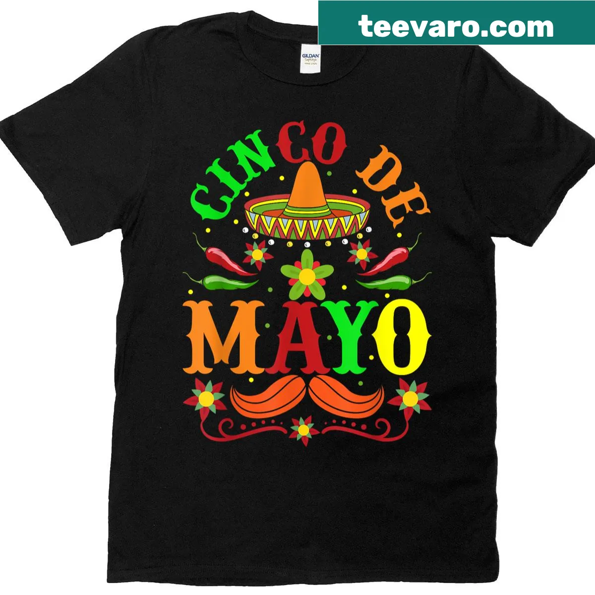 Cinco De Mayo t-shirt with 'Lets Fiesta Squad' typography design — on a men's t-shirt