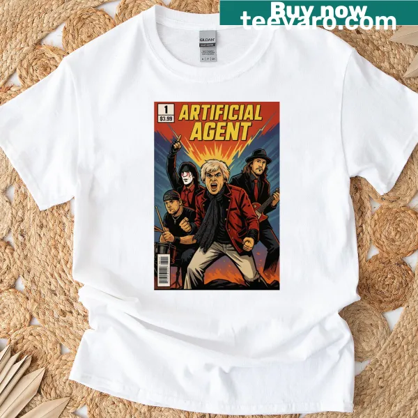 Comic book themed T-shirt featuring classic superhero motifs