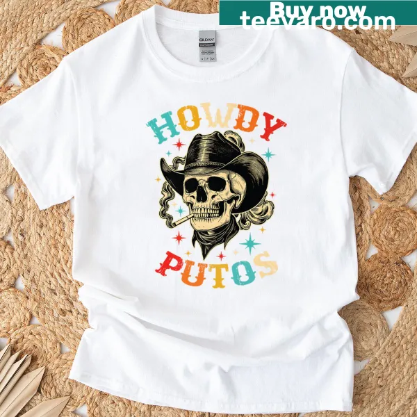 Funny cowboy skull T-shirt with Spanish slang text